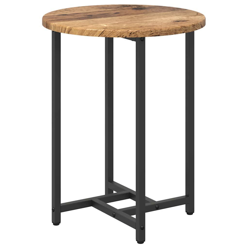 Sidebordssett 2 Pcs Gammel Tre Og Svart