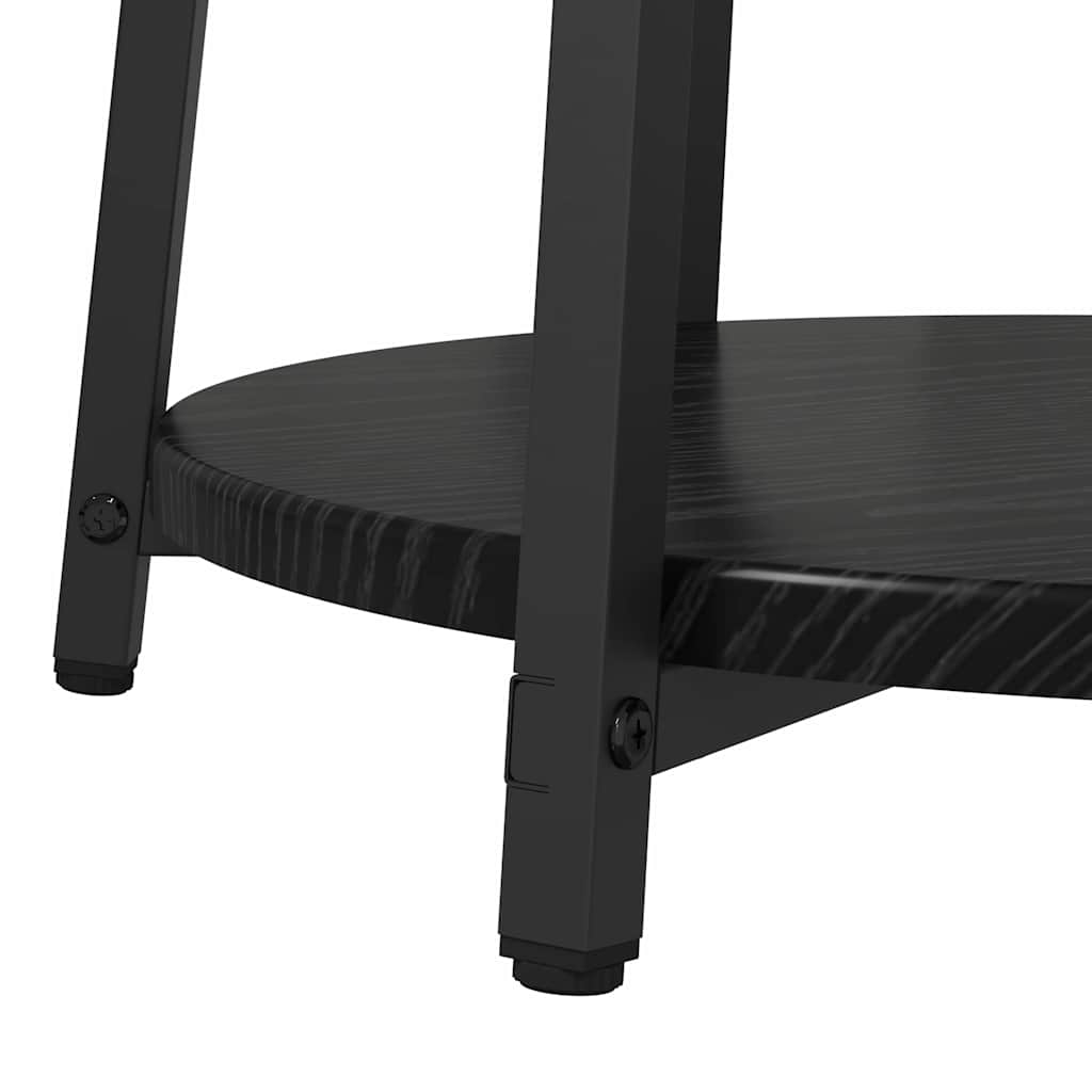 Sidebordssett Med Hylle 2 Pcs Svart Eik