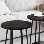 Sidebordssett Med Hylle 2 Pcs Svart Eik