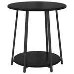Sidebordssett Med Hylle 2 Pcs Svart Eik