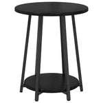 Sidebordssett Med Hylle 2 Pcs Svart Eik