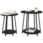 Sidebordssett Med Hylle 2 Pcs Svart Eik
