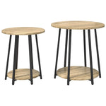Sidebordssett Med Hylle 2 Pcs Sonoma Eik Og Svart