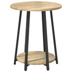 Sidebordssett Med Hylle 2 Pcs Sonoma Eik Og Svart