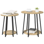 Sidebordssett Med Hylle 2 Pcs Sonoma Eik Og Svart