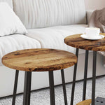 Sidebordssett Med Hylle 2 Pcs Gammel Tre Og Svart
