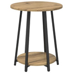 Sidebordssett Med Hylle 2 Pcs Artisan Eik Og Svart