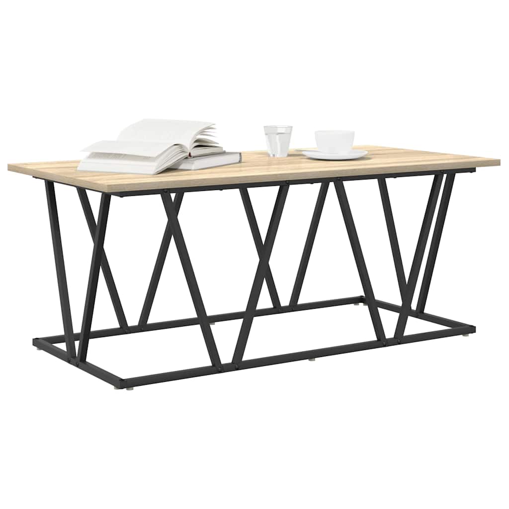 Kaffebord Sonoma Eik 100 X 50 X 40 Cm Ingeniørtre Og Metall
