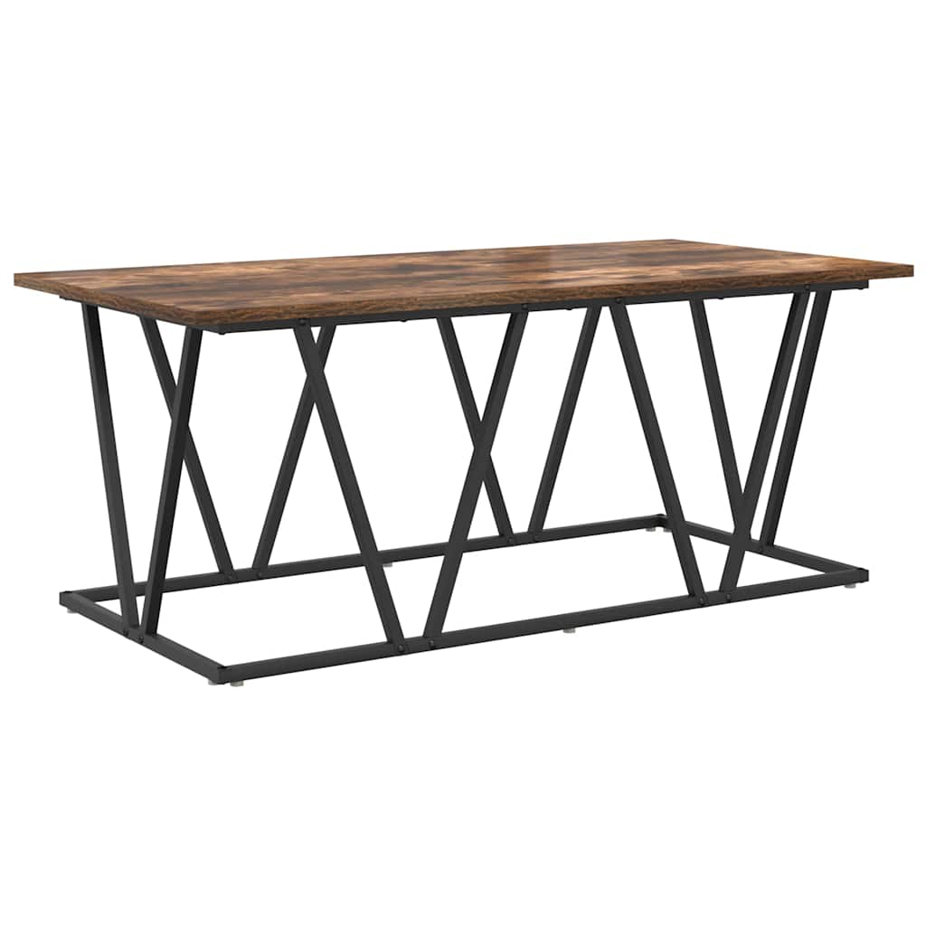 Kaffebord Røkt Eik 100 X 50 X 40 Cm Ingeniørtre Og Metall
