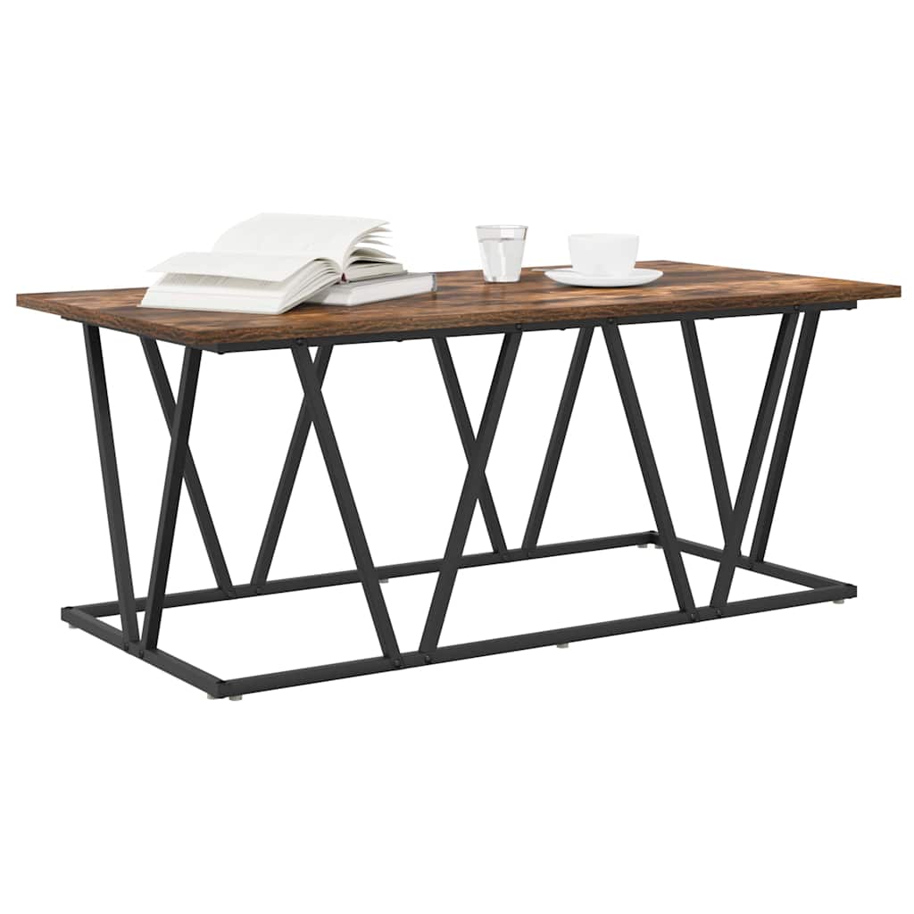 Kaffebord Røkt Eik 100 X 50 X 40 Cm Ingeniørtre Og Metall