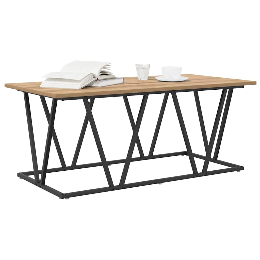 Kaffebord Artisan Eik 100 X 50 X 40 Cm Ingeniørtre Og Metall