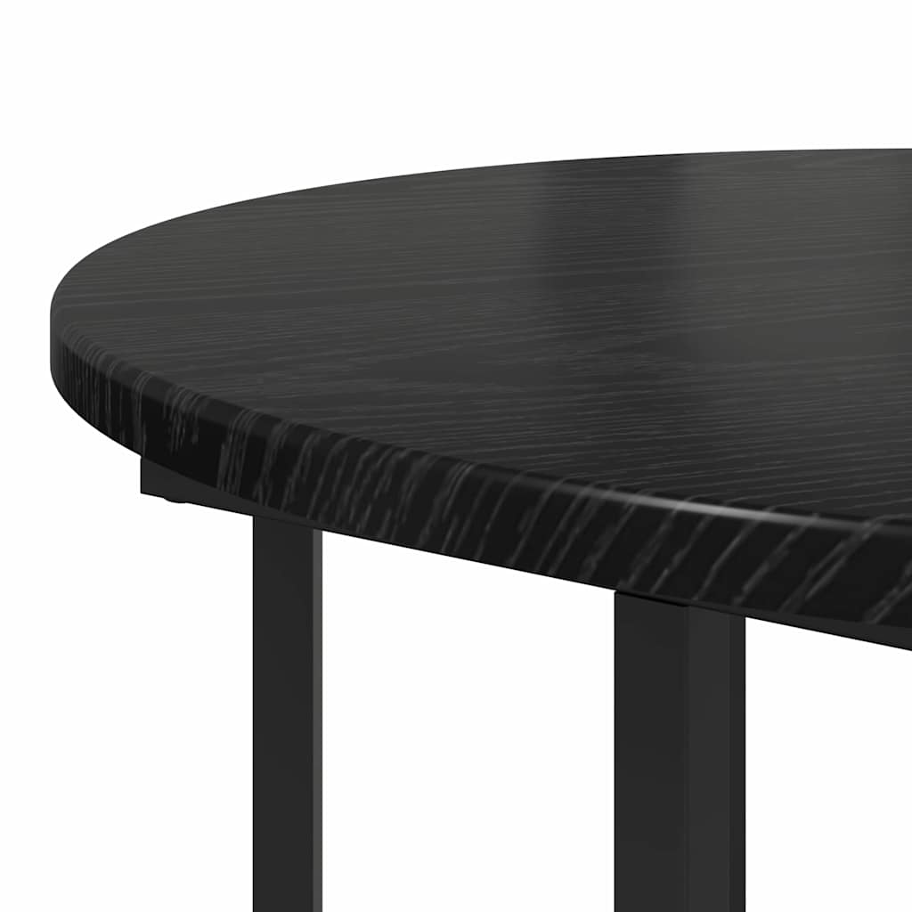 Sidebordssett Med Hylle 2 Pcs Svart Eik 50 X 50 X 50.5 Cm