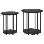 Sidebordssett Med Hylle 2 Pcs Svart Eik 50 X 50 X 50.5 Cm