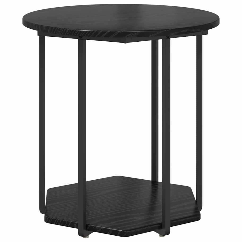 Sidebordssett Med Hylle 2 Pcs Svart Eik 50 X 50 X 50.5 Cm