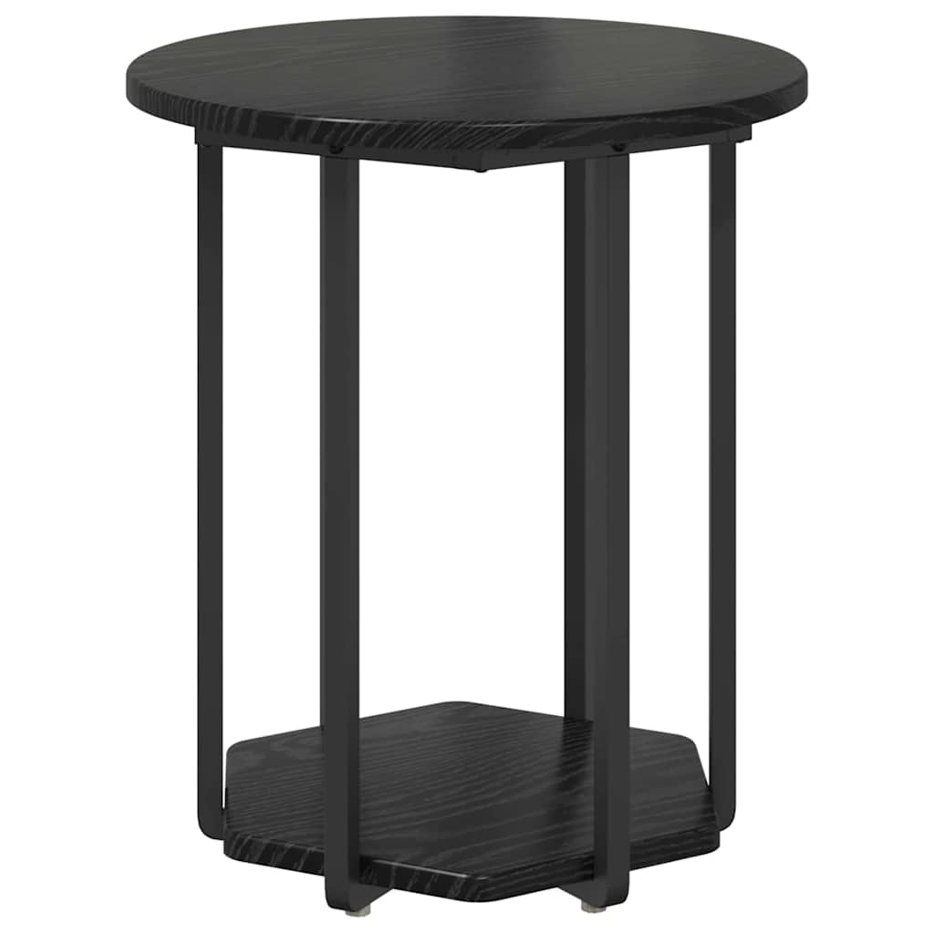 Sidebordssett Med Hylle 2 Pcs Svart Eik 50 X 50 X 50.5 Cm