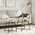 Sidebordssett 2 Pcs Sonoma Eik Og Svart 50 X 50 X 50 Cm