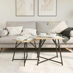 Sidebordssett 2 Pcs Sonoma Eik Og Svart 50 X 50 X 50 Cm