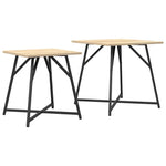 Sidebordssett 2 Pcs Sonoma Eik Og Svart 50 X 50 X 50 Cm