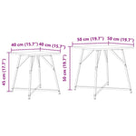 Sidebordssett 2 Pcs Sonoma Eik Og Svart 50 X 50 X 50 Cm