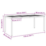 Spisebord Brun 180 X 90 X 75 Cm Massivt Teaktre