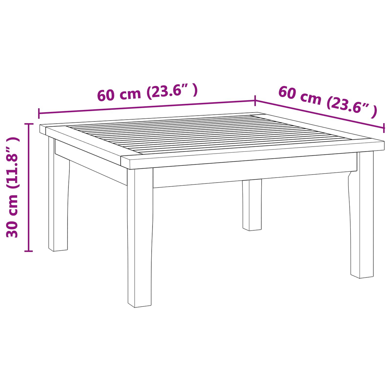 Hagebord Brun Massivt Teaktre