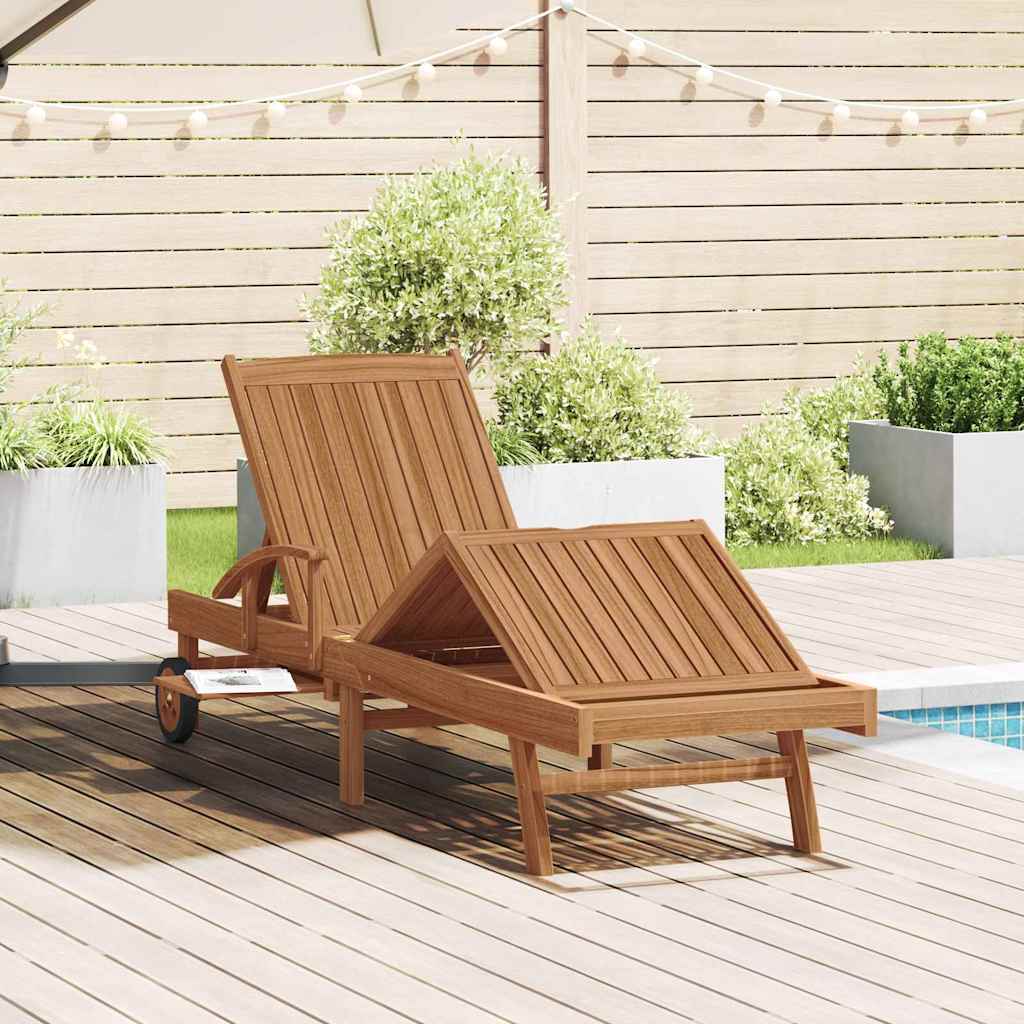 Solseng Med Pute Brun 195 X 59 X 78,5 Cm Massivt Teaktre