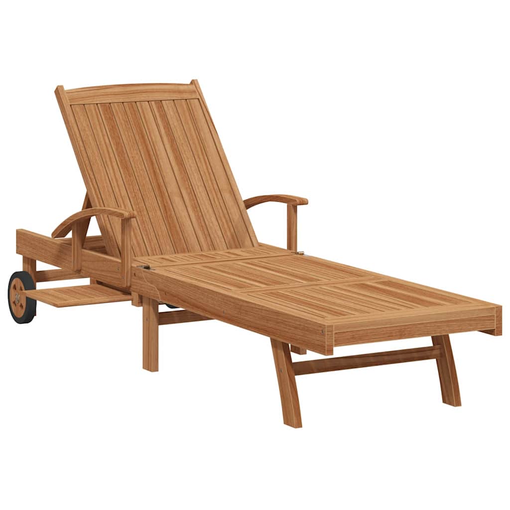 Solseng Med Pute Brun 195 X 59 X 78,5 Cm Massivt Teaktre