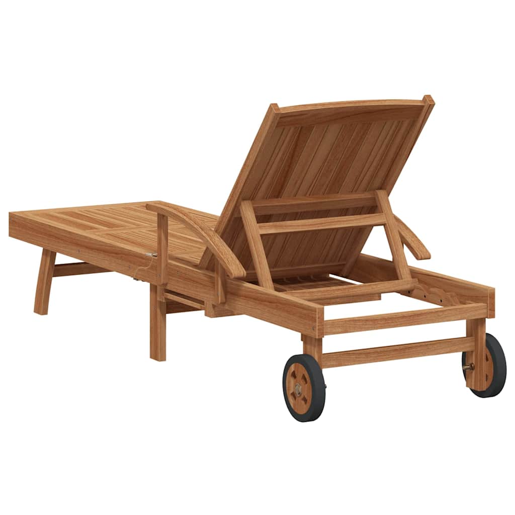 Solseng Med Pute Brun 195 X 59 X 78,5 Cm Massivt Teaktre