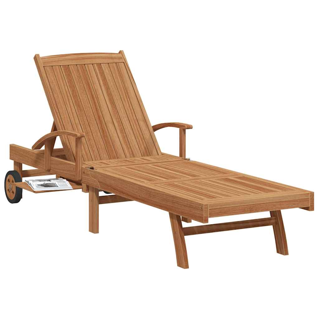 Solseng Med Pute Brun 195 X 59 X 78,5 Cm Massivt Teaktre