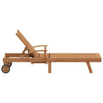Solseng Med Pute Brun 195 X 59 X 78,5 Cm Massivt Teaktre