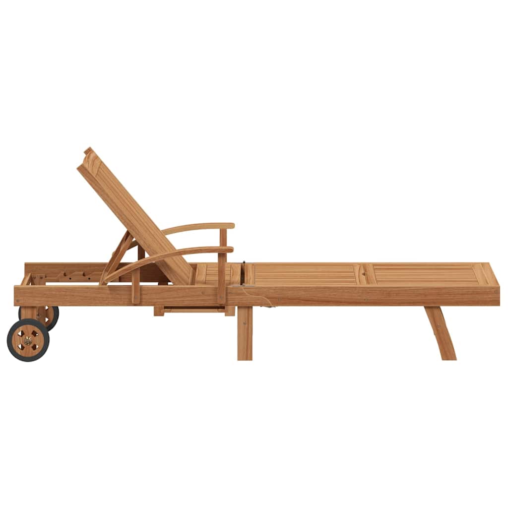 Solseng Med Pute Brun 195 X 59 X 78,5 Cm Massivt Teaktre