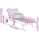Solseng Med Pute Brun 195 X 59 X 78,5 Cm Massivt Teaktre