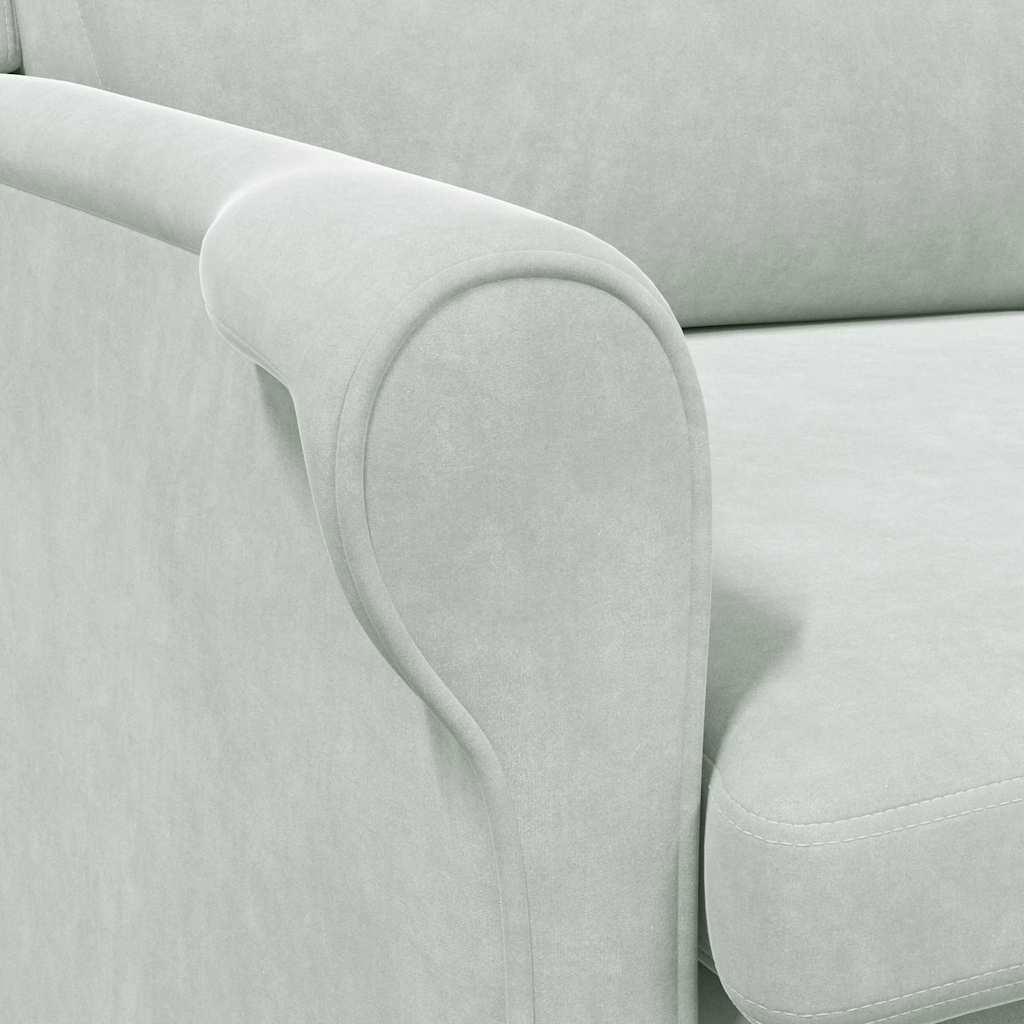 Lenestol Lysegrå 76 X 94 X 102 Cm Fløyel