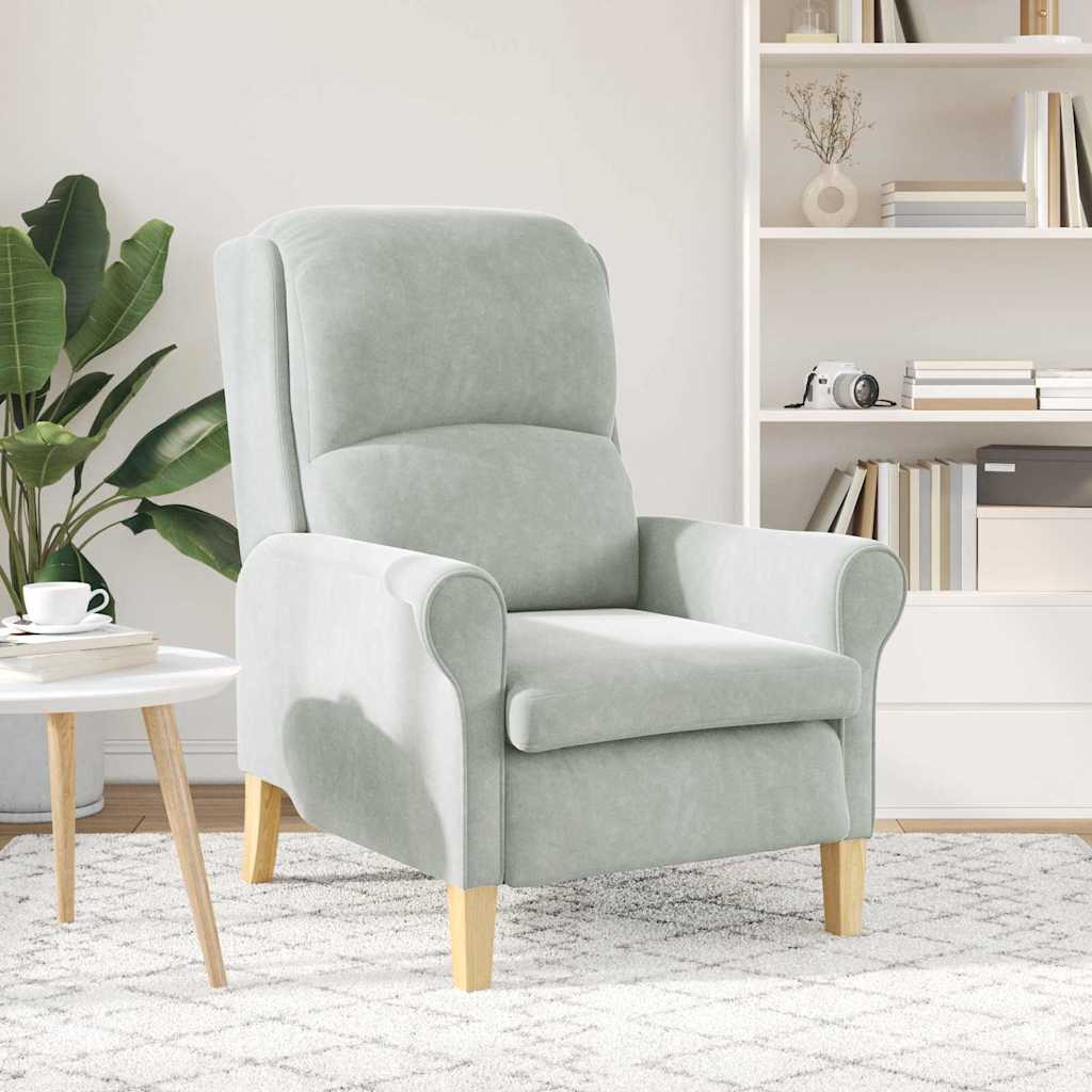 Lenestol Lysegrå 76 X 94 X 102 Cm Fløyel