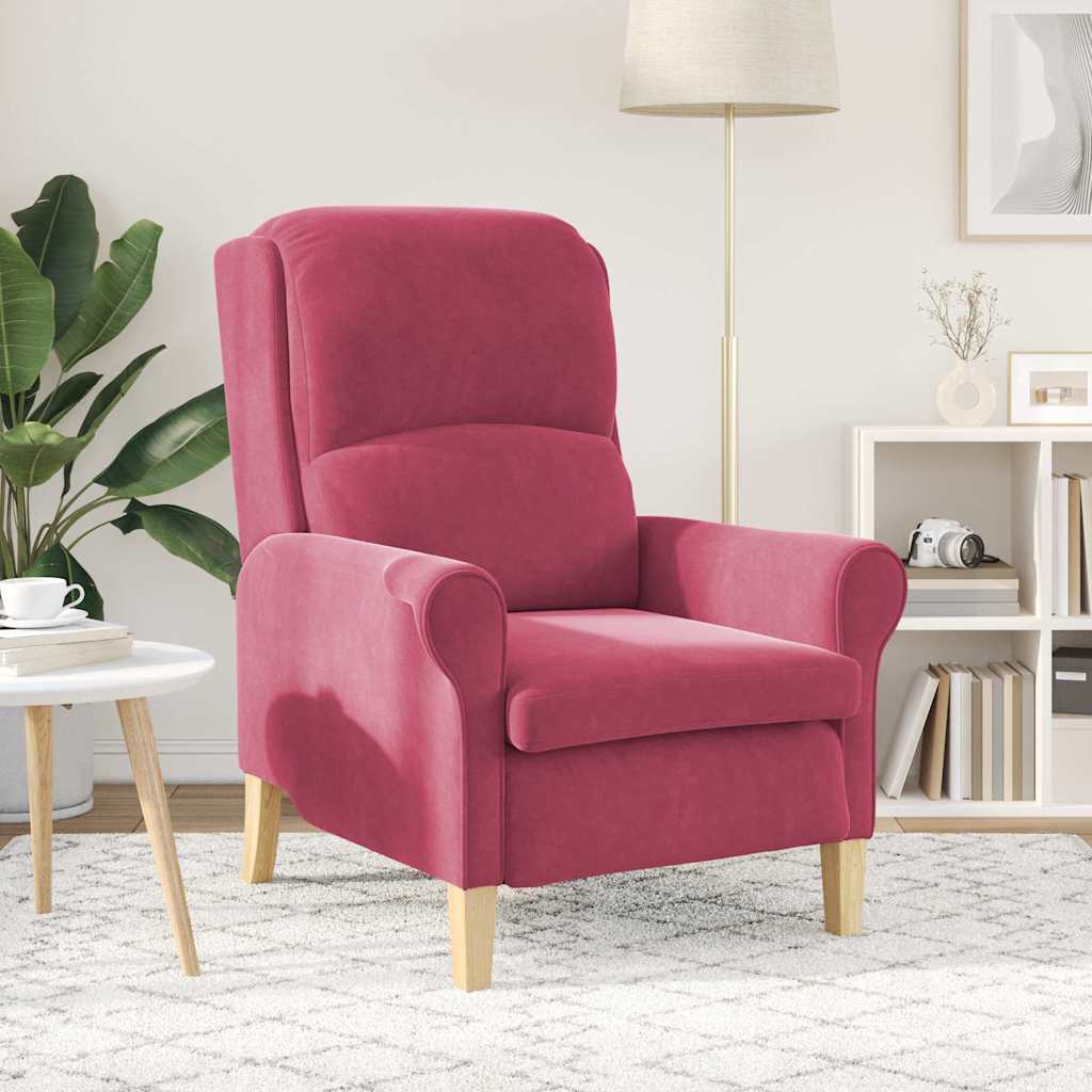 Lenestol Vinrød 76 X 94 X 102 Cm Fløyel