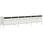 Tv-Benk Hvit 202X39X43,5 Cm Kaldvalset Stål