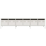 Tv-Benk Hvit 202X39X43,5 Cm Kaldvalset Stål