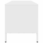 Tv-Benk Hvit 202X39X43,5 Cm Kaldvalset Stål