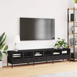 Tv-Benk Svart 202X39X43,5 Cm Kaldvalset Stål