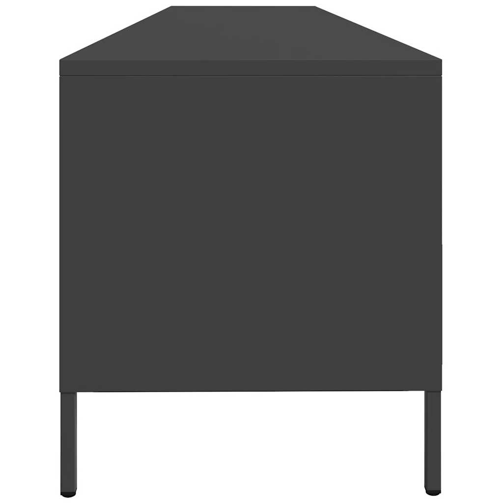 Tv-Benk Svart 202X39X43,5 Cm Kaldvalset Stål