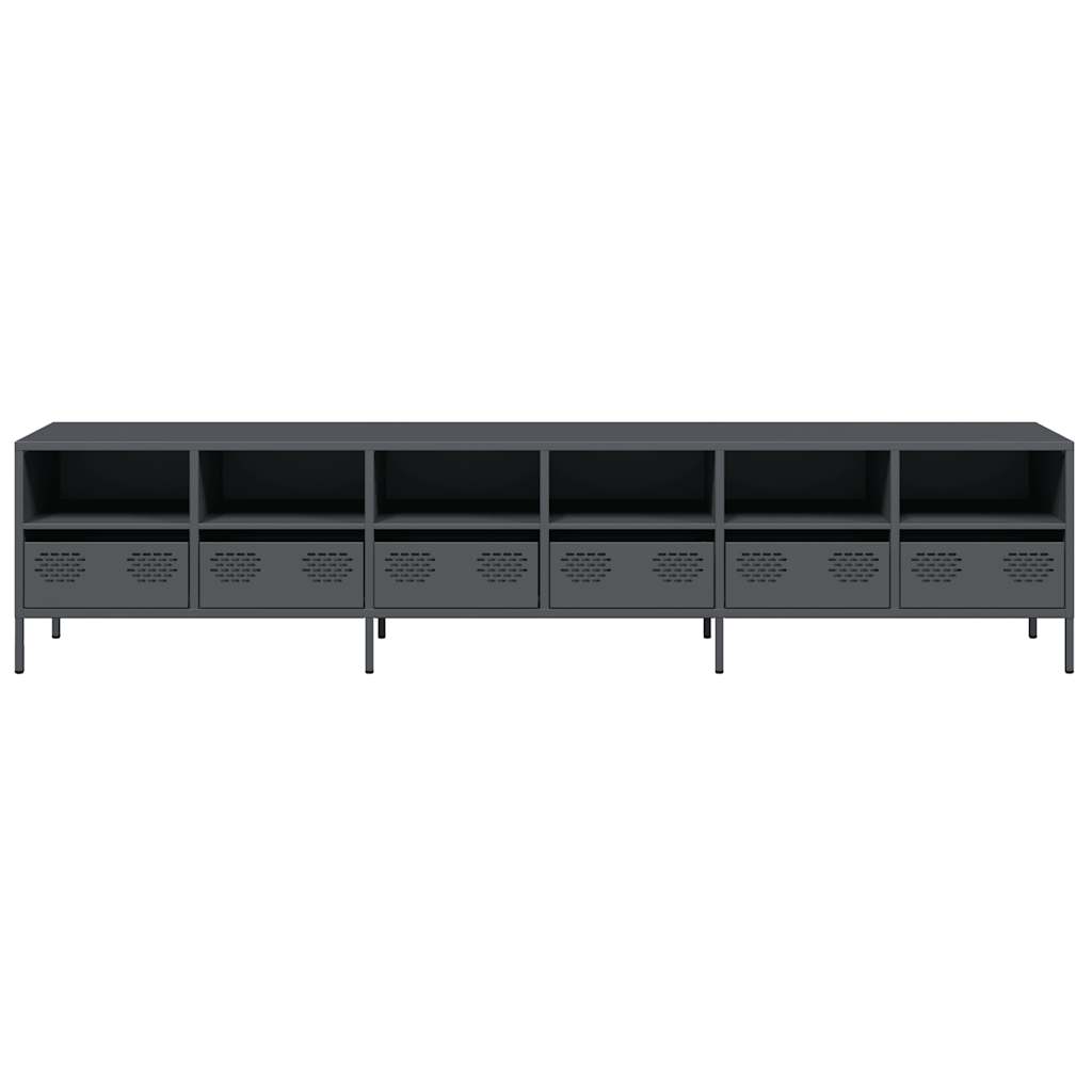 Tv-Benk Antrasitt 202X39X43,5 Cm Kaldvalset Stål