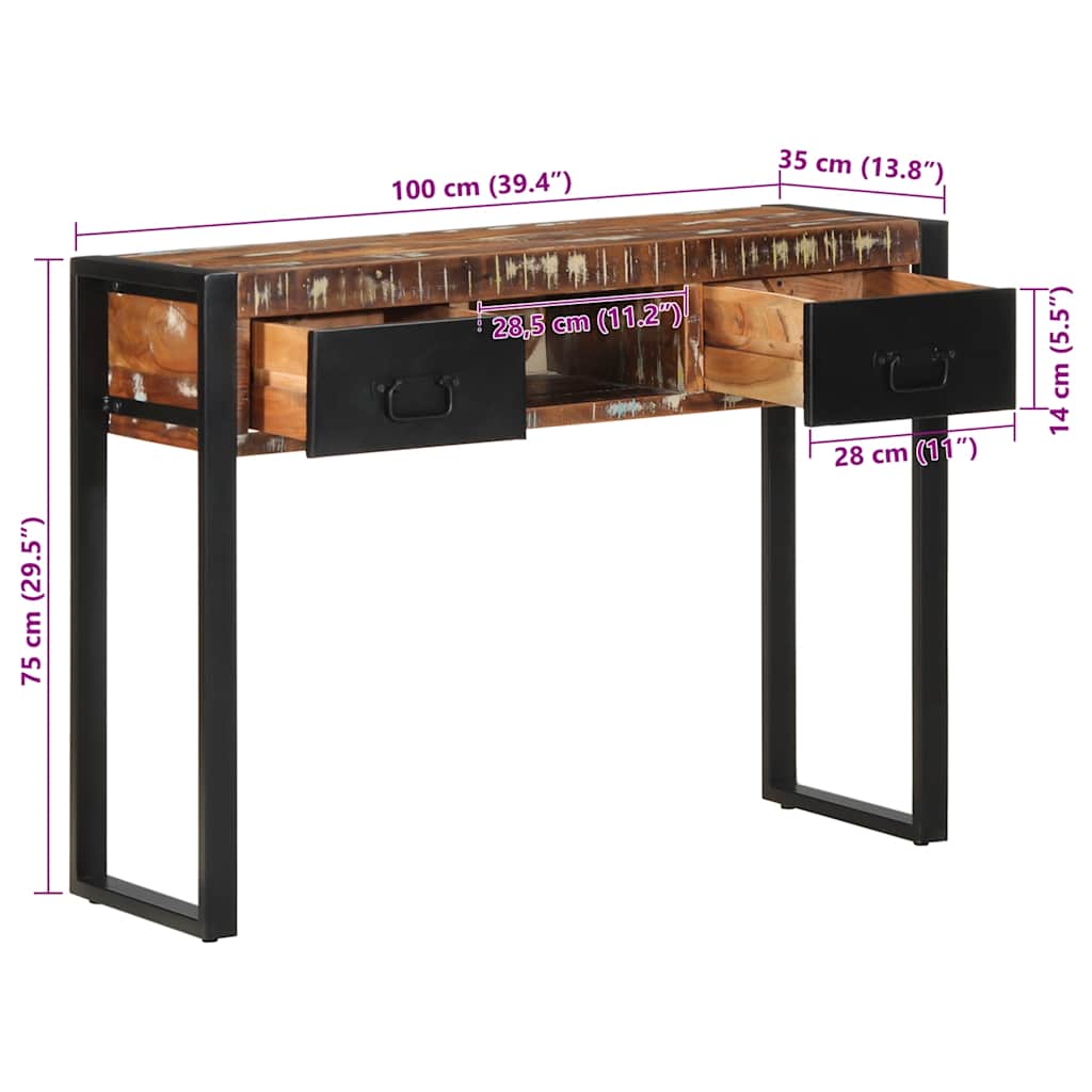 Konsollbord Flerfarget 100X35X75 Cm Gjenvunnet Heltre