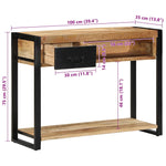Konsollbord 100X35X75 Cm Grovt Heltre Mangotre