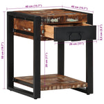 Sidebord Flerfarget 40X40X50 Cm Gjenvunnet Heltre