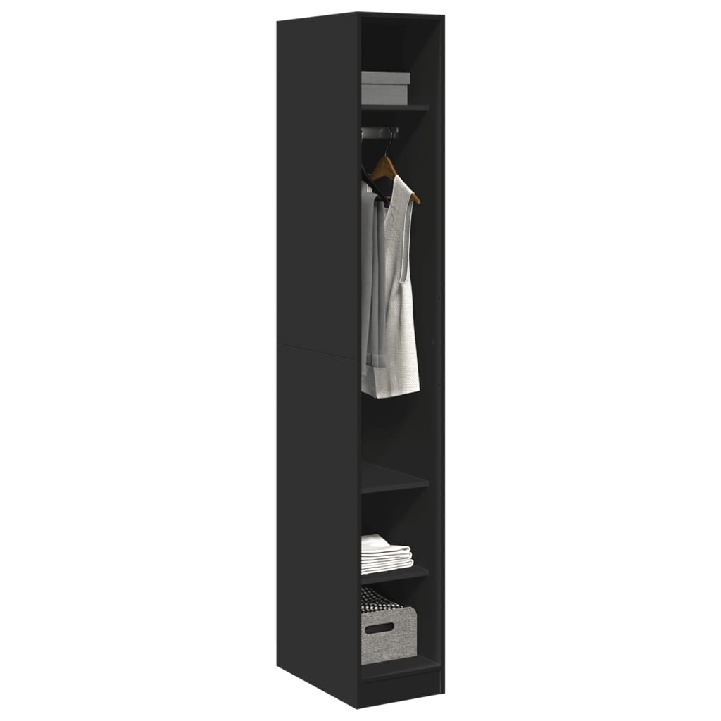 Garderobe Svart 30X50X200 Cm Konstruert Tre