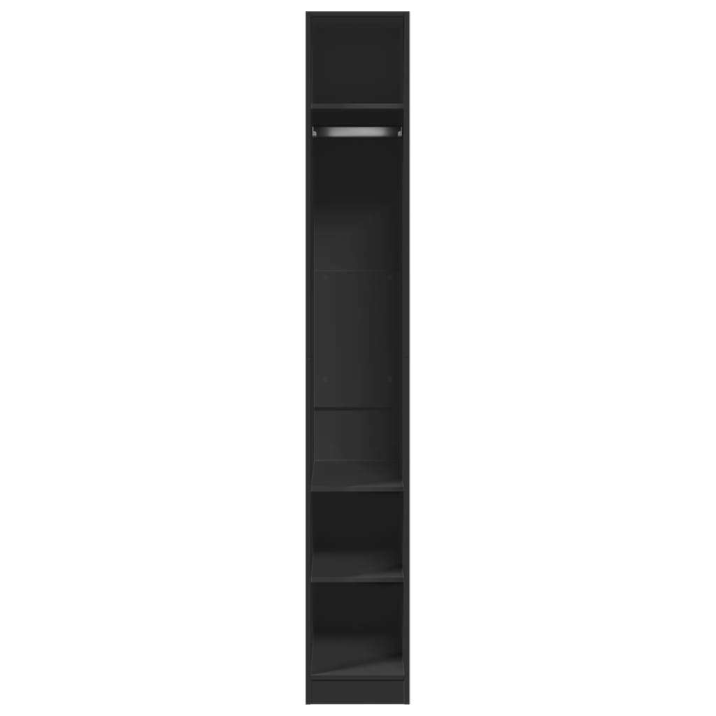 Garderobe Svart 30X50X200 Cm Konstruert Tre