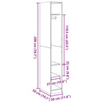 Garderobe Svart 30X50X200 Cm Konstruert Tre