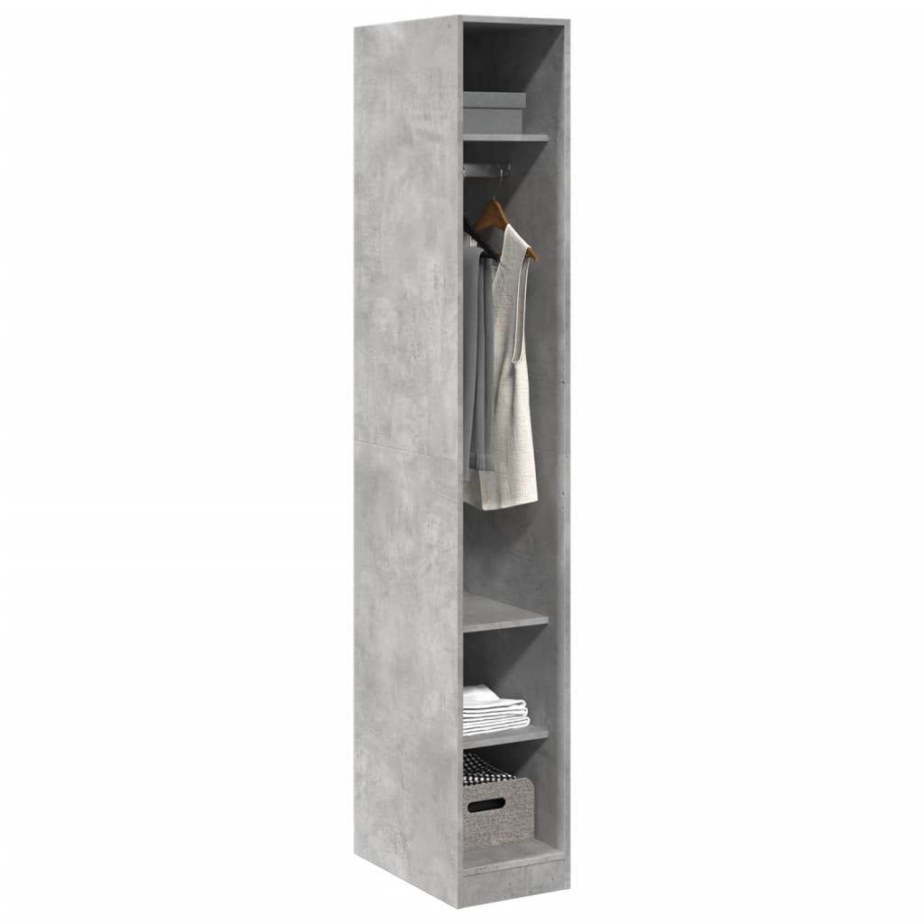 Garderobe Betonggrå 30X50X200 Cm Konstruert Tre