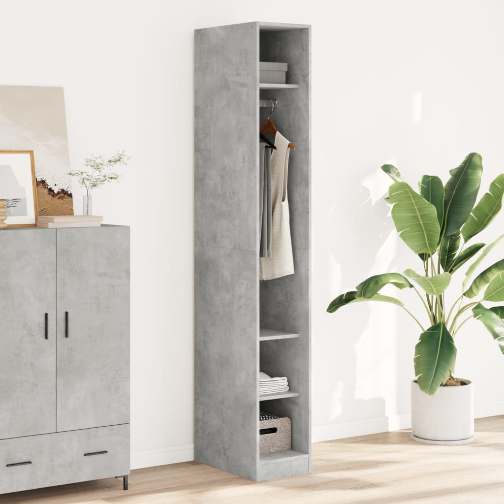 Garderobe Betonggrå 30X50X200 Cm Konstruert Tre