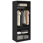 Garderobe Svart 80X50X200 Cm Konstruert Tre